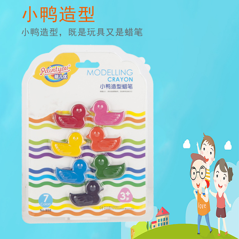 Cartoon Animal Plastic Crayons Art Kindergarten Shape Washable Crayon Fish Flower Duck Crayon