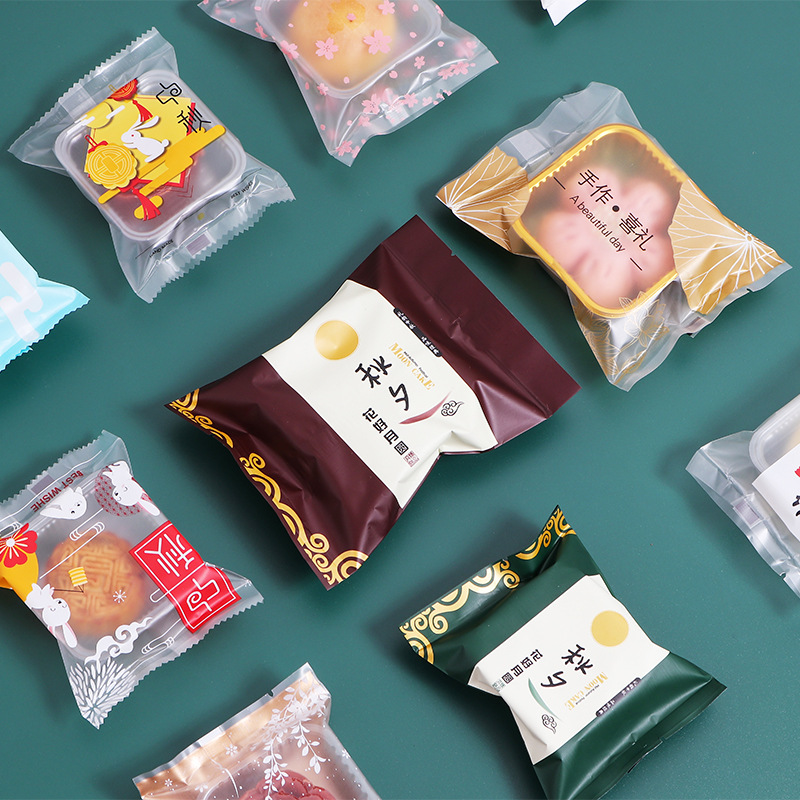 新款中秋月饼包装袋手工制作流心蛋黄酥月饼袋厂家直销磨砂机封袋