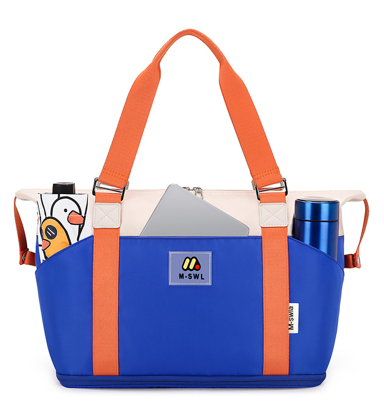 Fashion Color Contrast Travel Bag Outdoor Gym Bag Yoga Bag Adjustable Short-Distance Travel Bag Luggage Bag