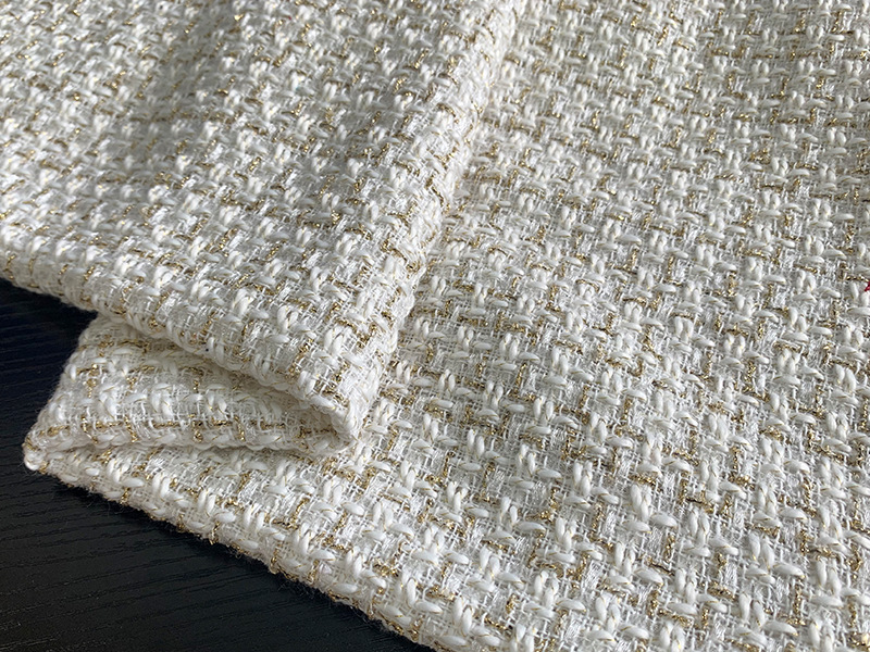 金丝小香风面料粗纺编织梭织毛纺粗花呢布料女装鞋帽箱包呢料