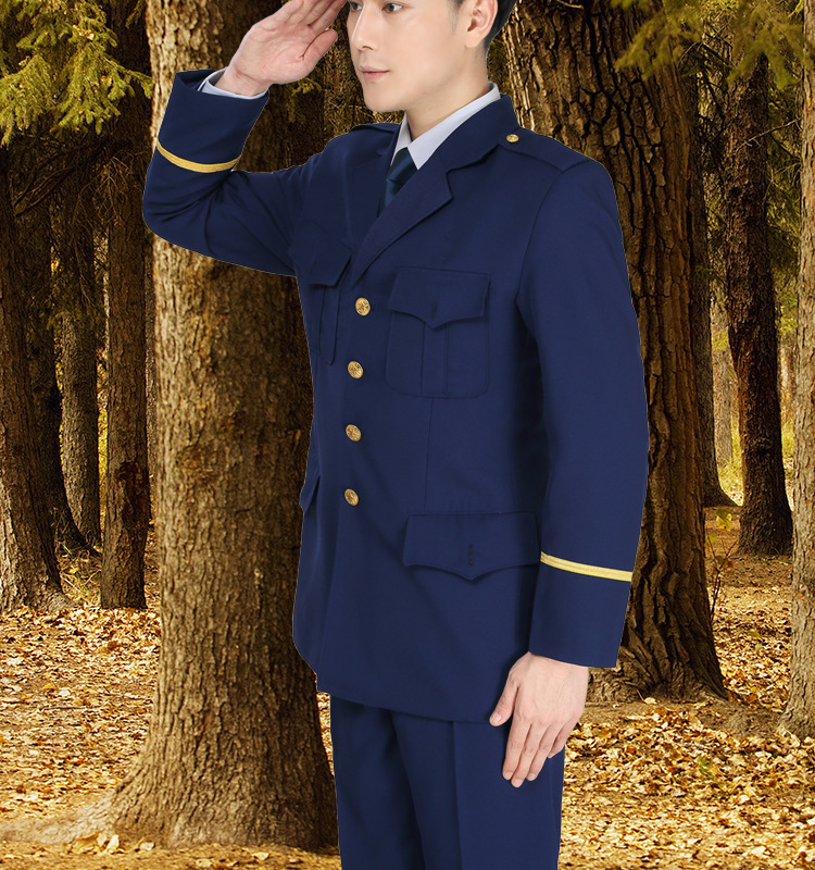 配发深蓝色春秋常服火焰蓝配发制服应急蓝色男夏常服套装秋冬款