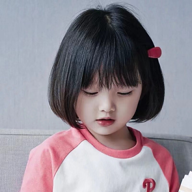 儿童假发女bobo内扣短发女童宝宝头饰造型空气刘海仿真发头套现货