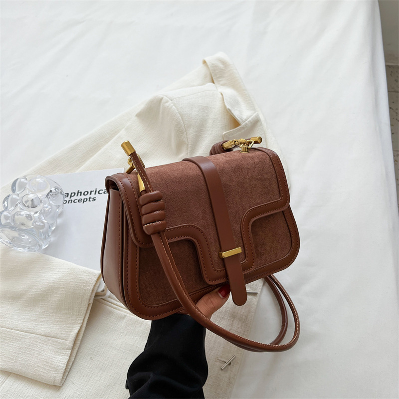 High-Grade Small Bag Women's Bag 2022 Autumn and Winter New Fashion Frosted Crossbody Bag All-Match Shoulder Small Square Bag Bags