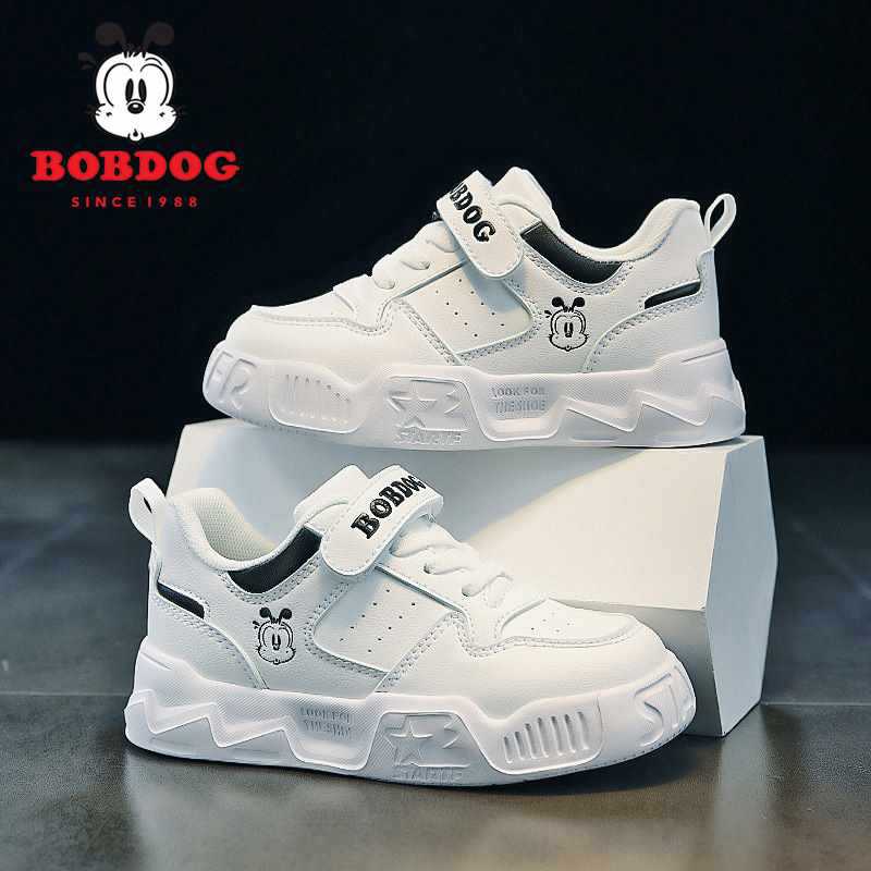 巴拉巴拉新款童鞋2023新款儿童小白鞋皮面男女童跑步鞋休闲运动鞋