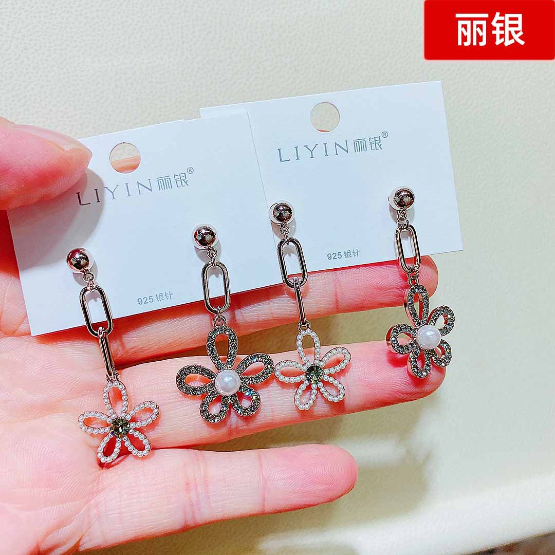 丽银饰品新款韩版混批发耳钉长款女几何形耳坠耳圈圈耳环3548q