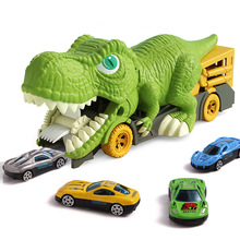 恐龙吞食车大号霸王龙男孩惯性玩具车小孩0-6岁收纳汽车礼盒套装