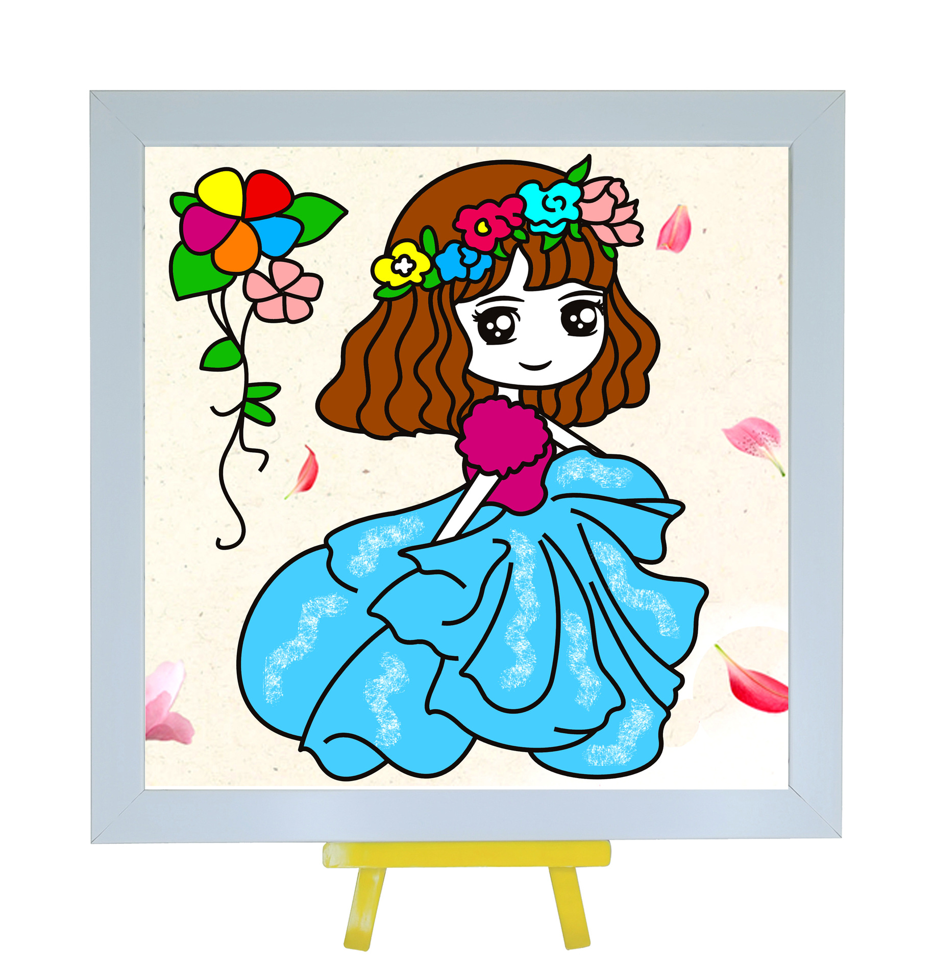 儿童手工制作创意diy支架木板涂鸦画涂色彩绘画益智玩具材料包