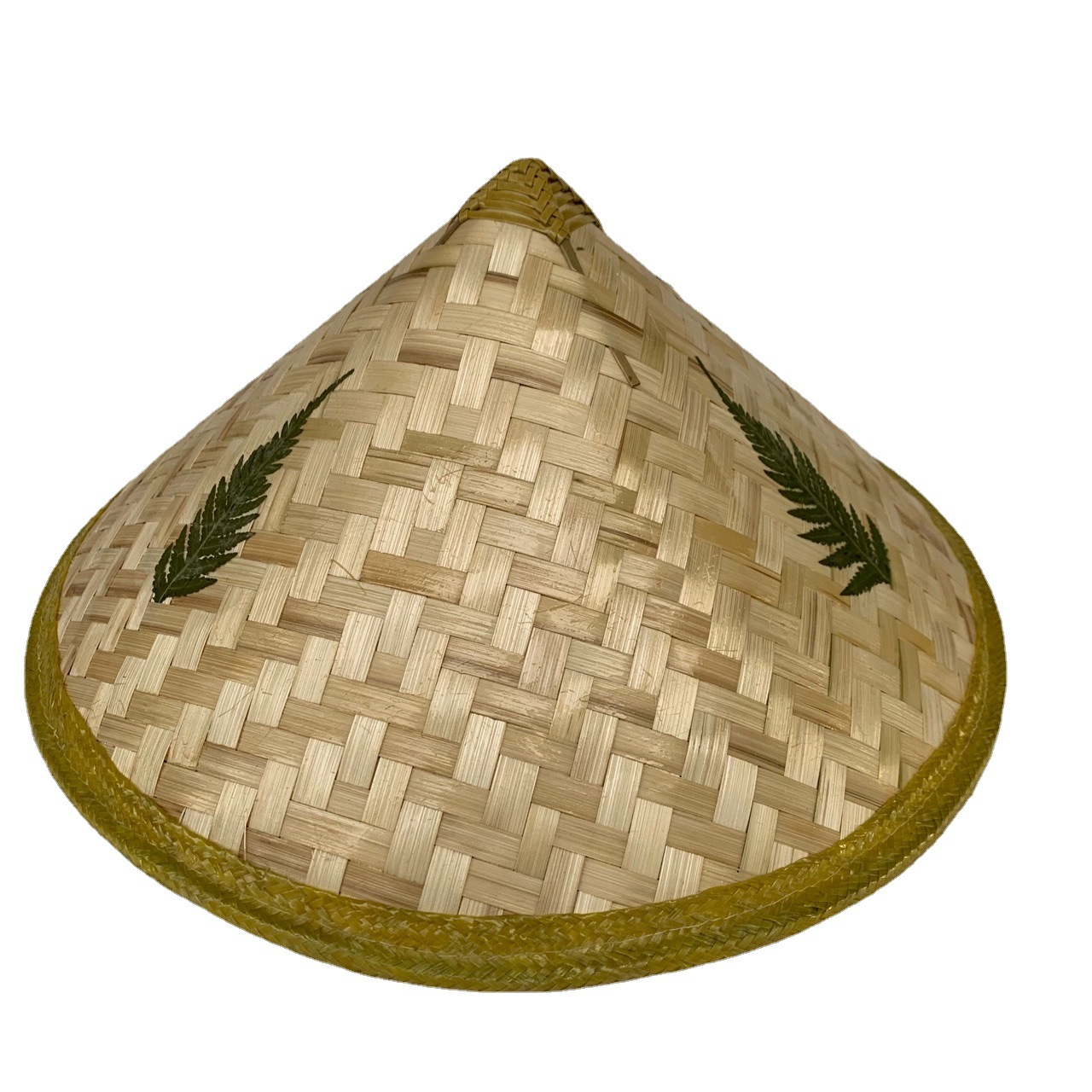 竹编防雨斗笠帽大檐装饰通用锥形现货遮阳防晒竹篮编织工艺旅游钓