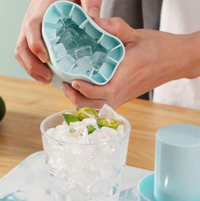 Cylinder Ice Tray Household Silicone Ice Cube Mold Mini Ice Bucket Easy to Remove Film Ice-Making Cup Ice Box