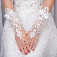 结婚庆新娘手套 婚纱礼服蕾丝手饰 写真摄影登记礼仪装饰手套