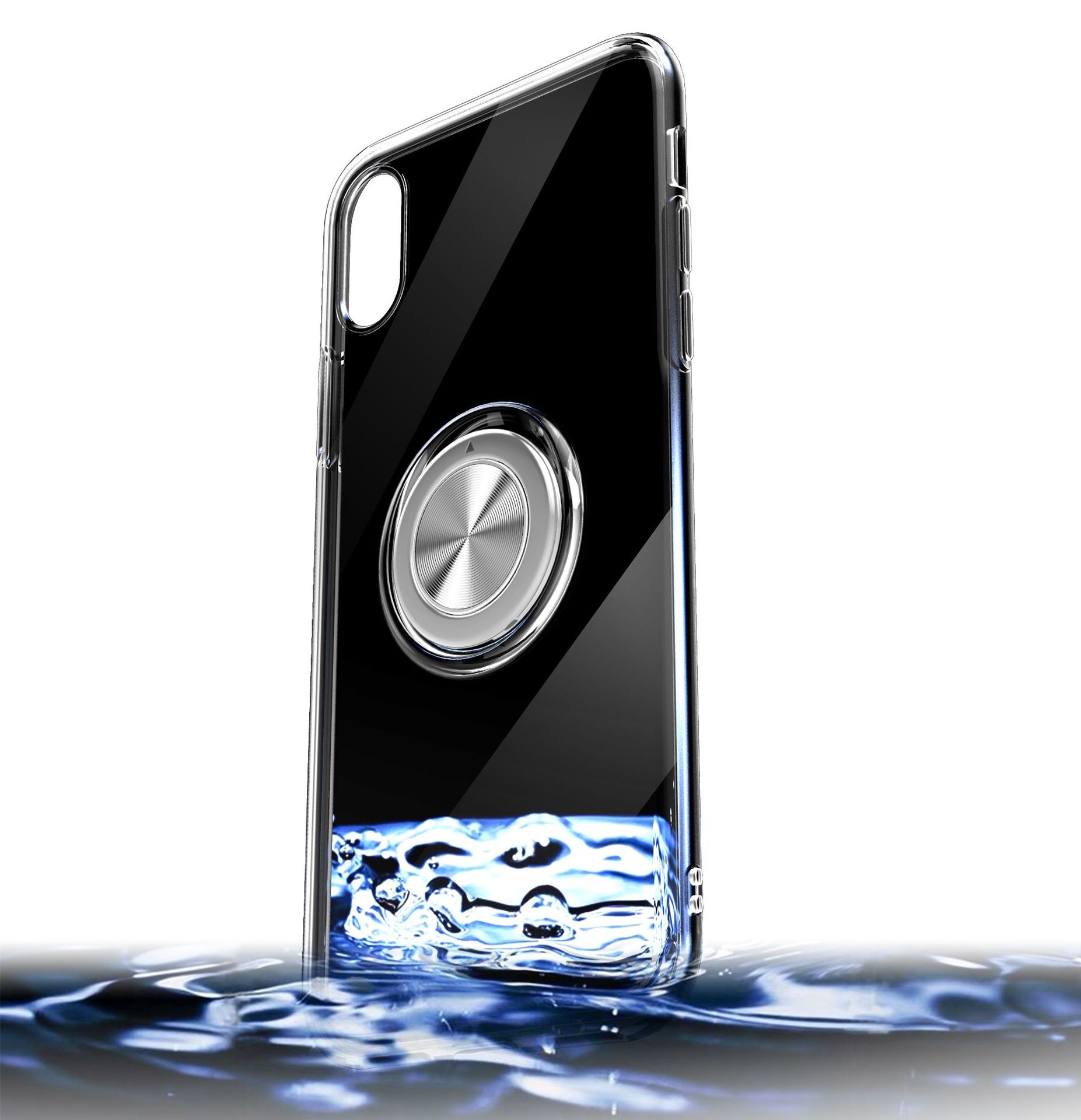 适用于iphonex透明指环手机壳iphonexs max磁吸指环支架tpu软壳