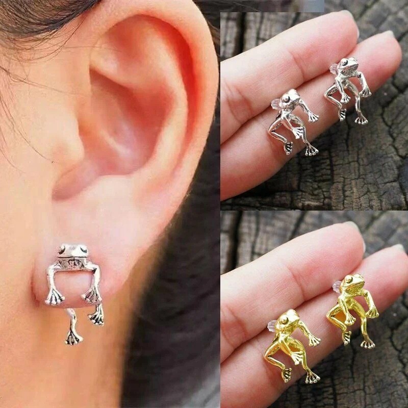 dragon and new products european and american retro frog ear stud earring ornament female animal stud earrings wholesale exclusive for cross-border