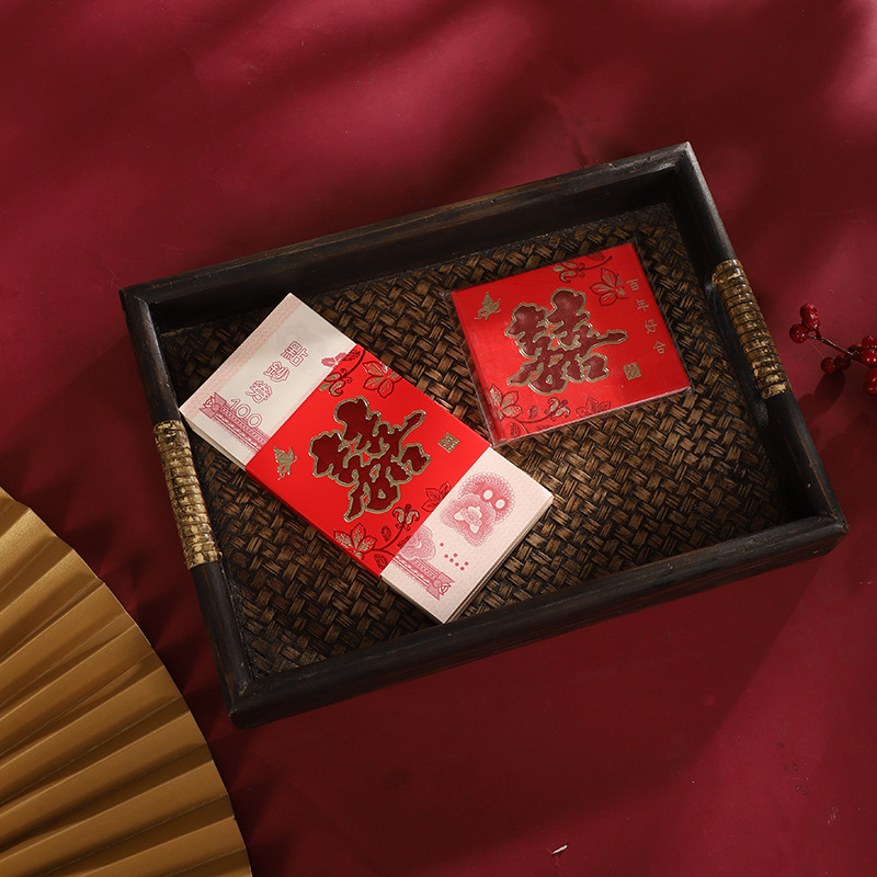Wedding Supplies Red Envelope, Ten Thousand Yuan, Xi Character, Money Binding, Money Binding, Card Holder, Happy Marriage Engagement Offer, Gift, Ten Thousand Yuan Set