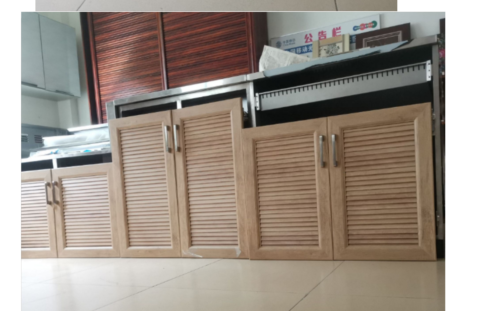 全铝合金百叶平开门户外橱柜门烤炉门配锌合金拉手户外推拉门简约