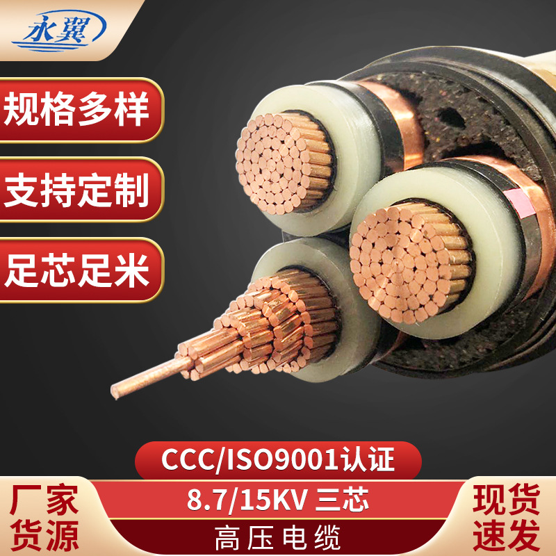 厂家批发10KV高压电缆25-630平方 185平方ZCYJLV22铝高压电缆