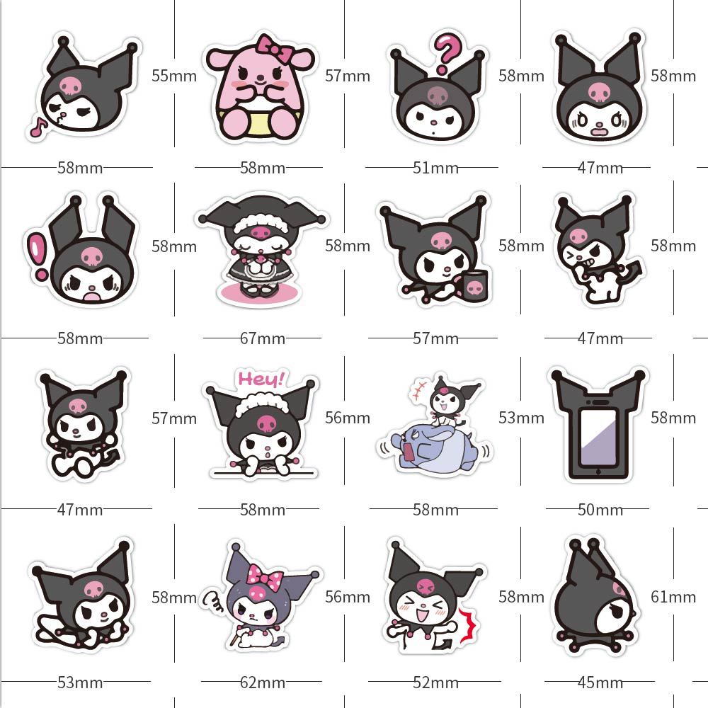 50张卡通形象酷洛米kuromi涂鸦贴纸汽车滑板吉他防水可移贴纸批发
