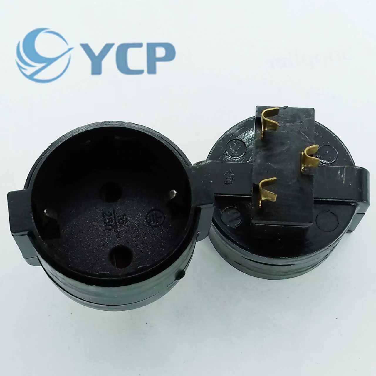 定制三芯德式母座大欧式电线插头内架延长线配件两芯尾座VDE母插