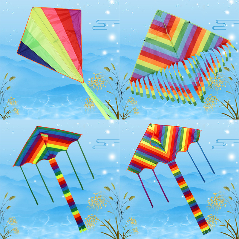 2022年新款菱形风筝微风易飞成人初学者新手放风筝儿童彩虹风筝