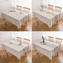 北欧ins风餐桌布家用茶几桌布艺棉麻长方形简约台布桌旗桌垫批发