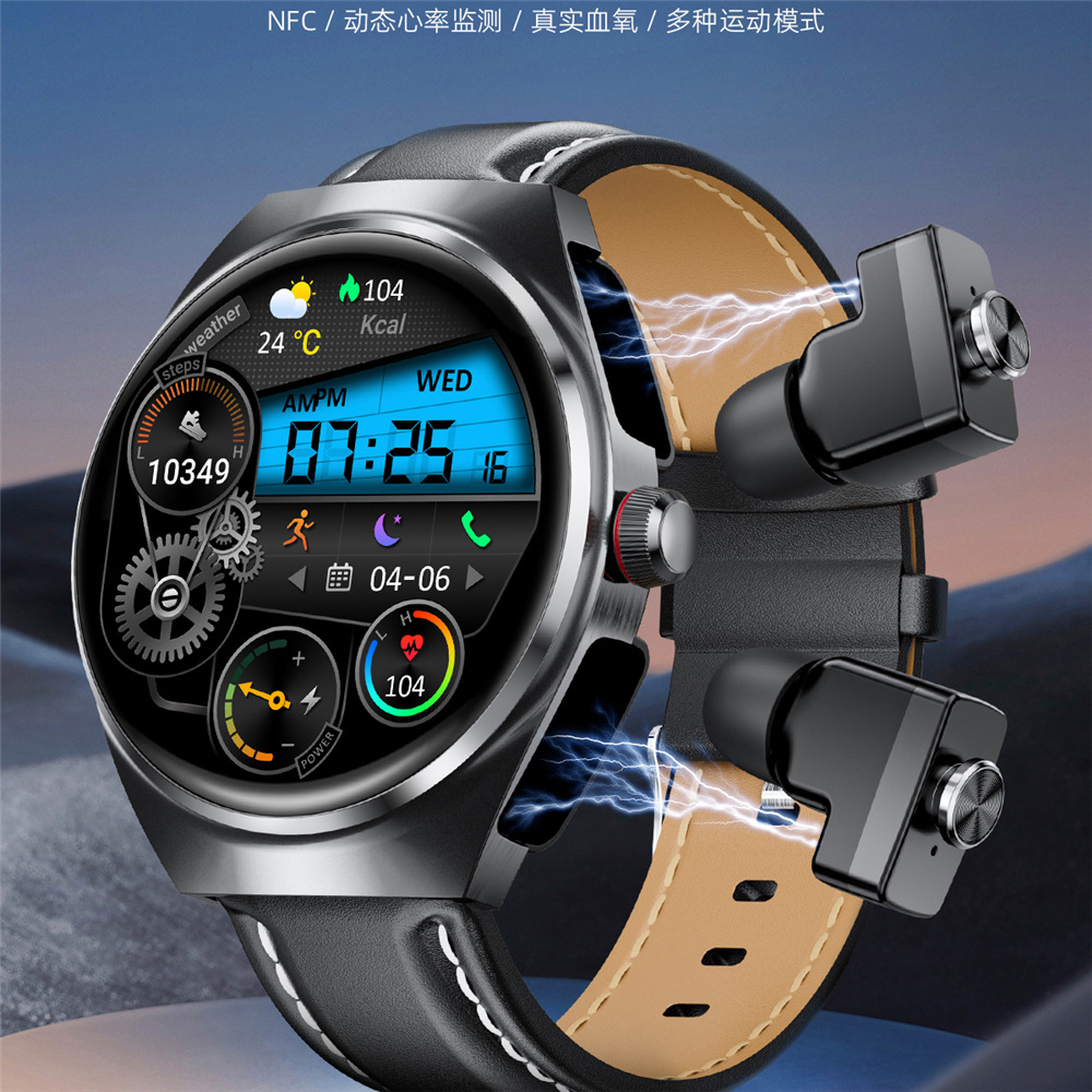 新款gt95耳机智能手表二合一双通道无线通话动态心率血氧运动tws