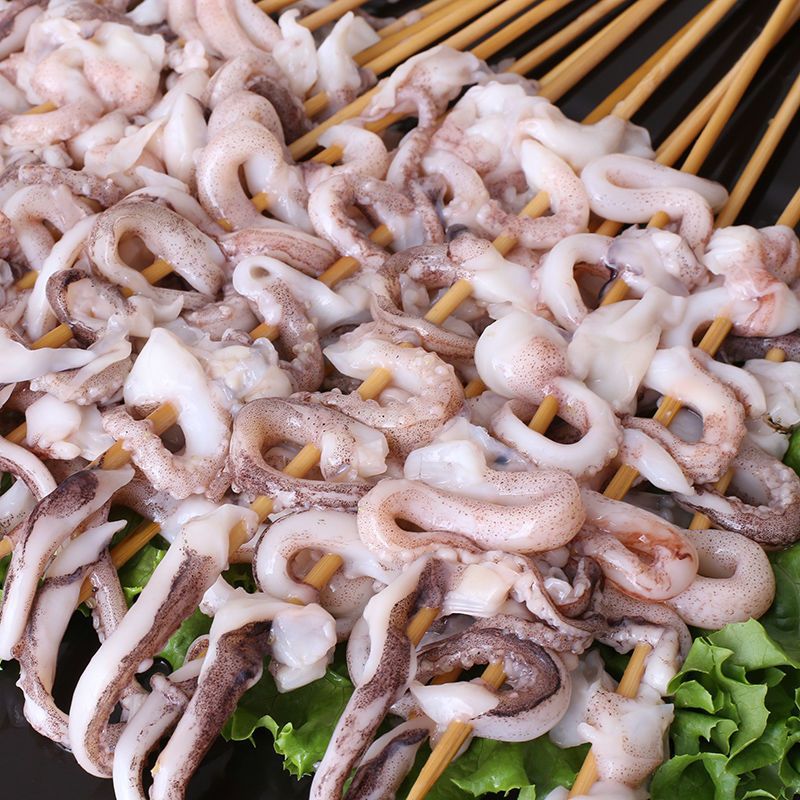 铁板烧烤精品鱿鱼须足串新鲜冷冻半成品鱿鱼家用海鲜火锅商用食材