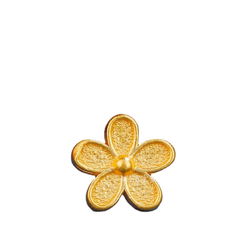 足金999桃花吊坠黄金项链3d硬金首饰配件24k金桃花转运珠挂坠