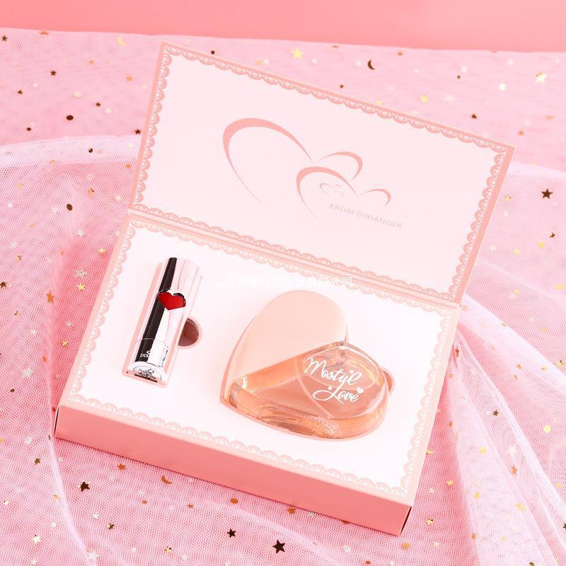 Wholesale Di Xianger First Love Paris Perfume for Women Pink Love Perfume Lipstick Gift Set Lasting Eau De Toilette