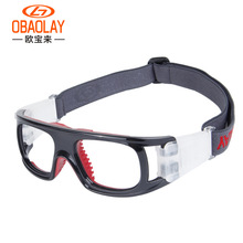 定制OBAOLAY男女款专用篮球眼镜 大框配近视防撞包胶鼻托运动眼镜