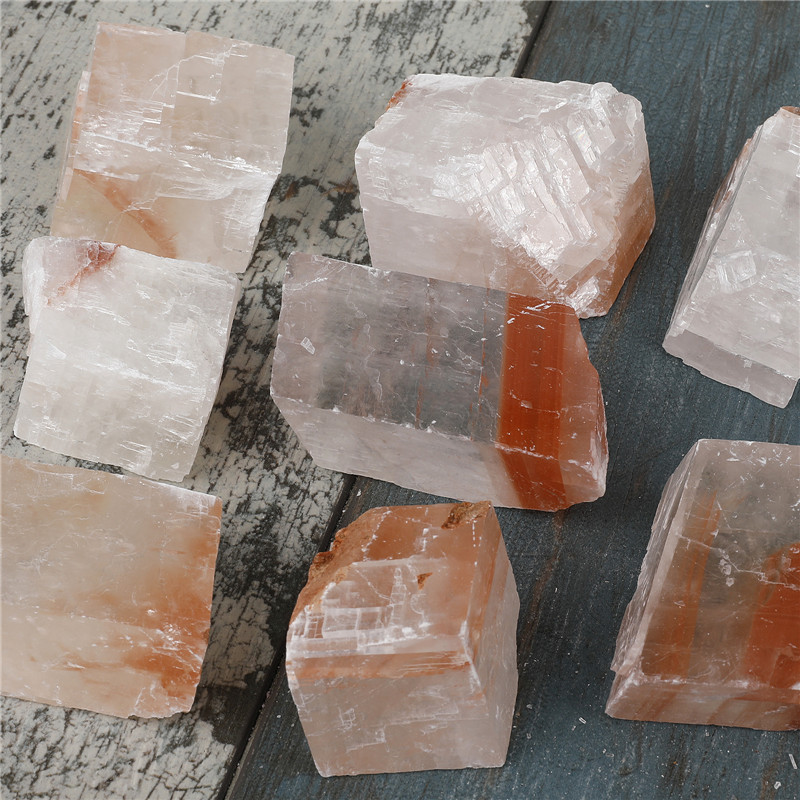 跨境货源天然摩洛哥白黄色石膏原石天然水晶矿物大块盒装教学标本