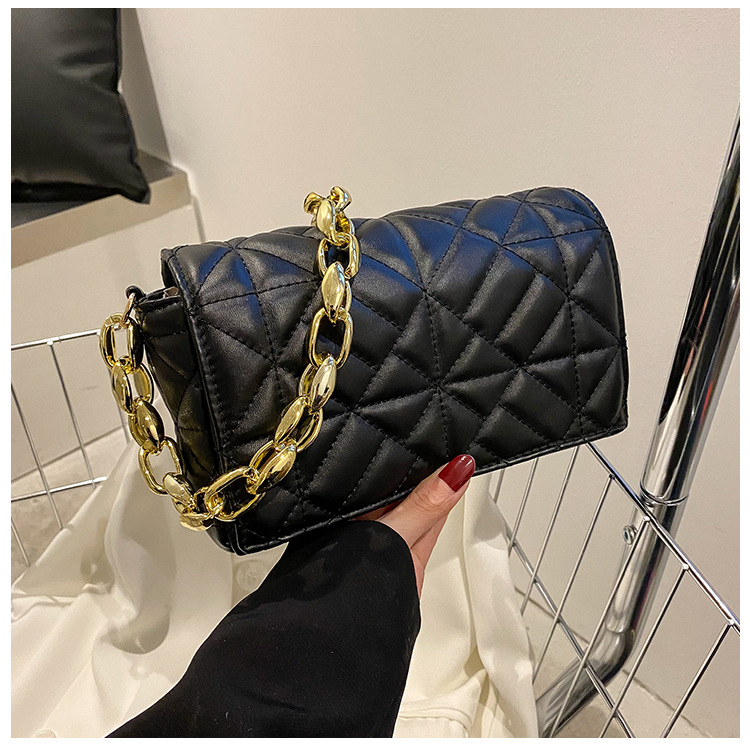 Women's Bag New Korean Style Fashionable Diamond Embroidery Thread One-Piece Chain Bag Western Style Commuter Texture Trendy Portable Underarm Bag