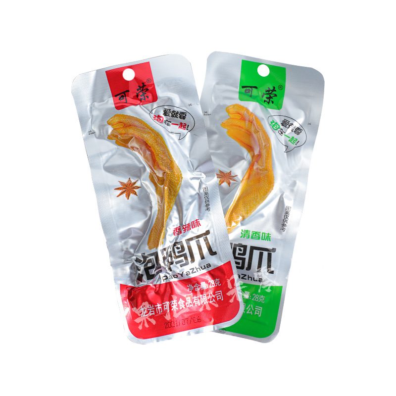 新包装可荣土楼泡鸭爪清香香辣味福建龙岩下洋卤味零食品开袋即食