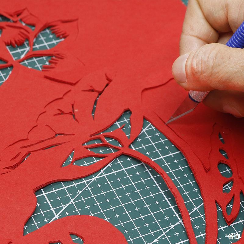 剪纸手工剪纸窗花纸手工宣纸喜庆双面红宣纸刻画纸刻纸a4红宣纸