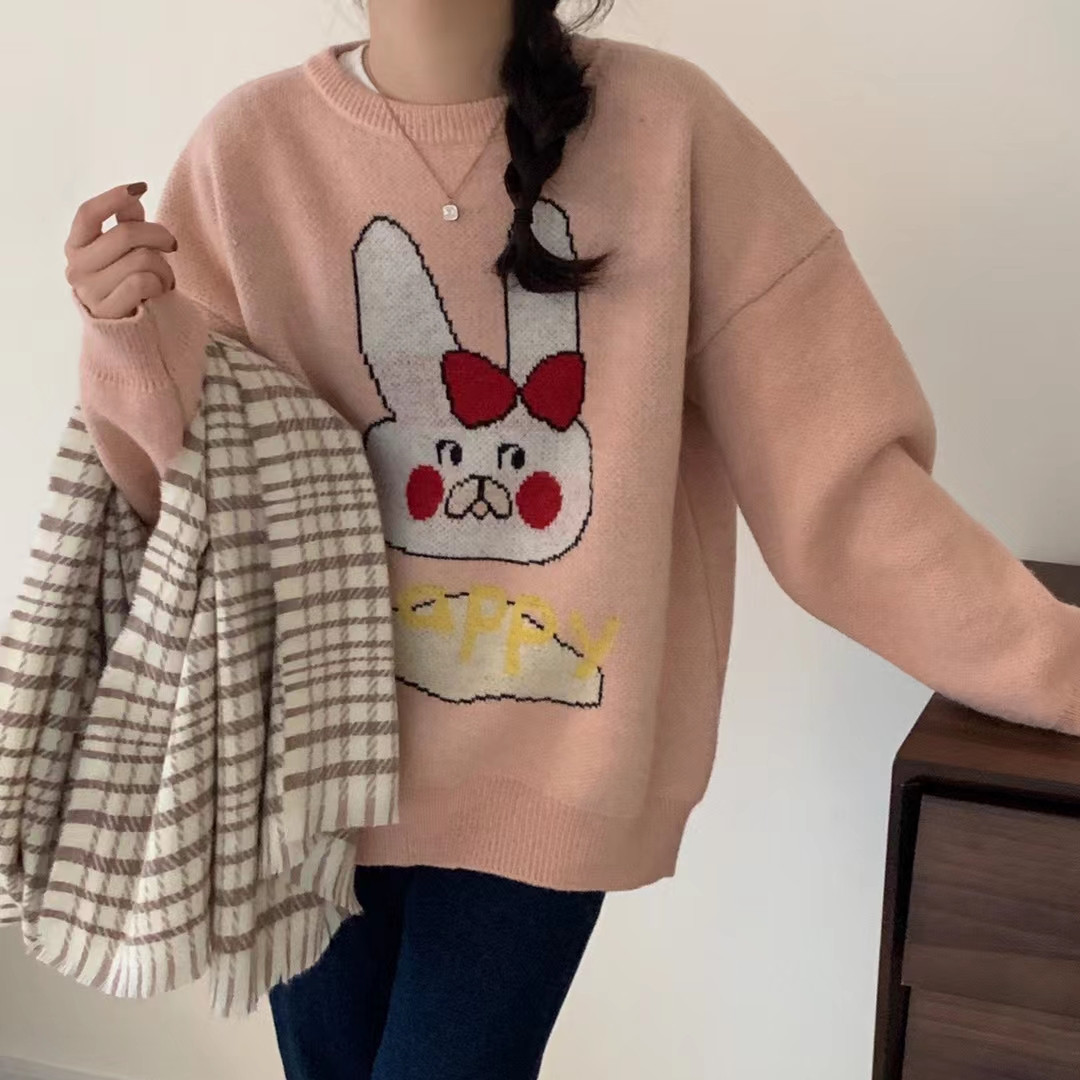 可爱动物图案毛衣