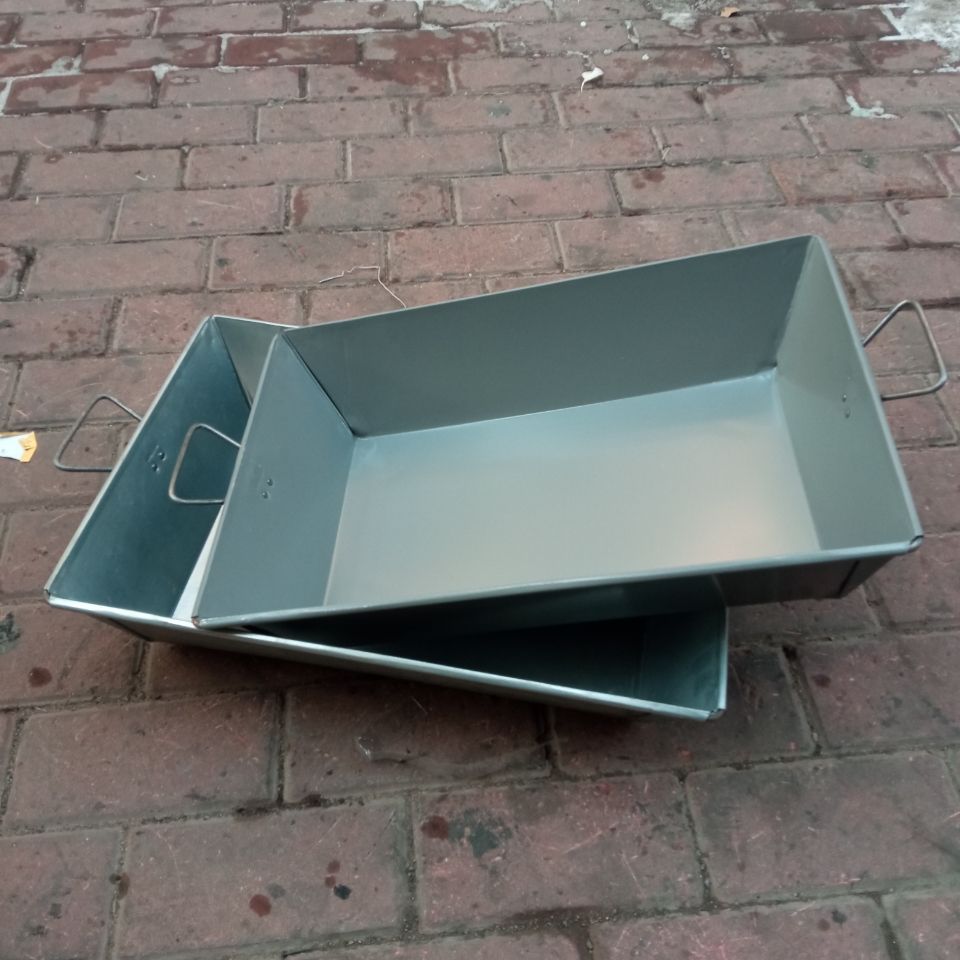 工地认证铁灰槽灰盆水泥盆工具收纳盒子煤炭盒瓦匠用铁灰斗加厚槽