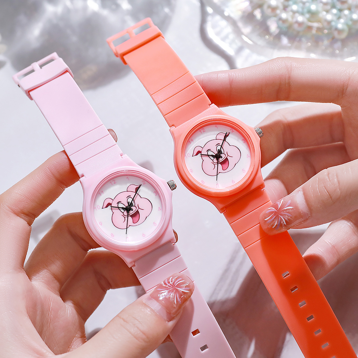 New Watch, Pink Pig Watch, Same Style with Chen Guilin, Cute Quartz Watch for Students and Children