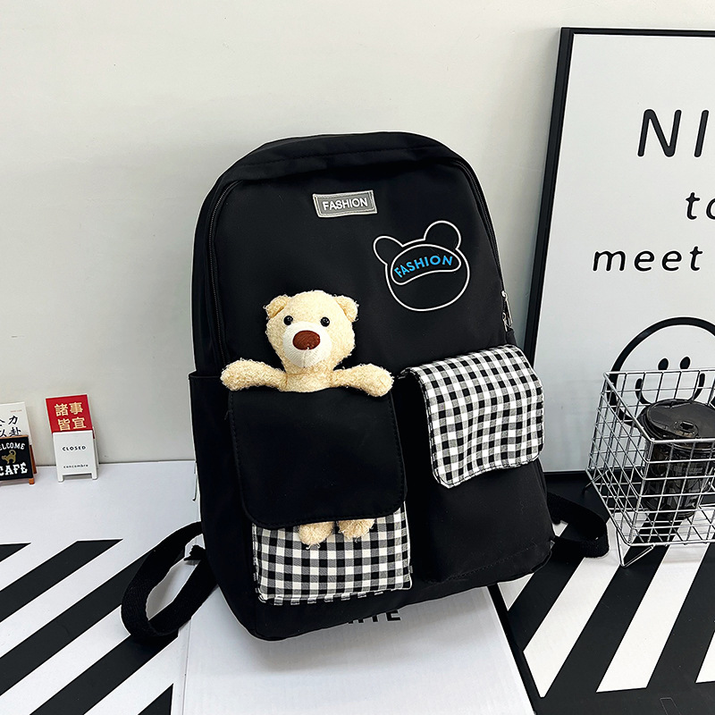 Autumn and Winter New Bear Style Backpack Outdoor Casual Cute Children Backpack Primary School Student Class Schoolbag