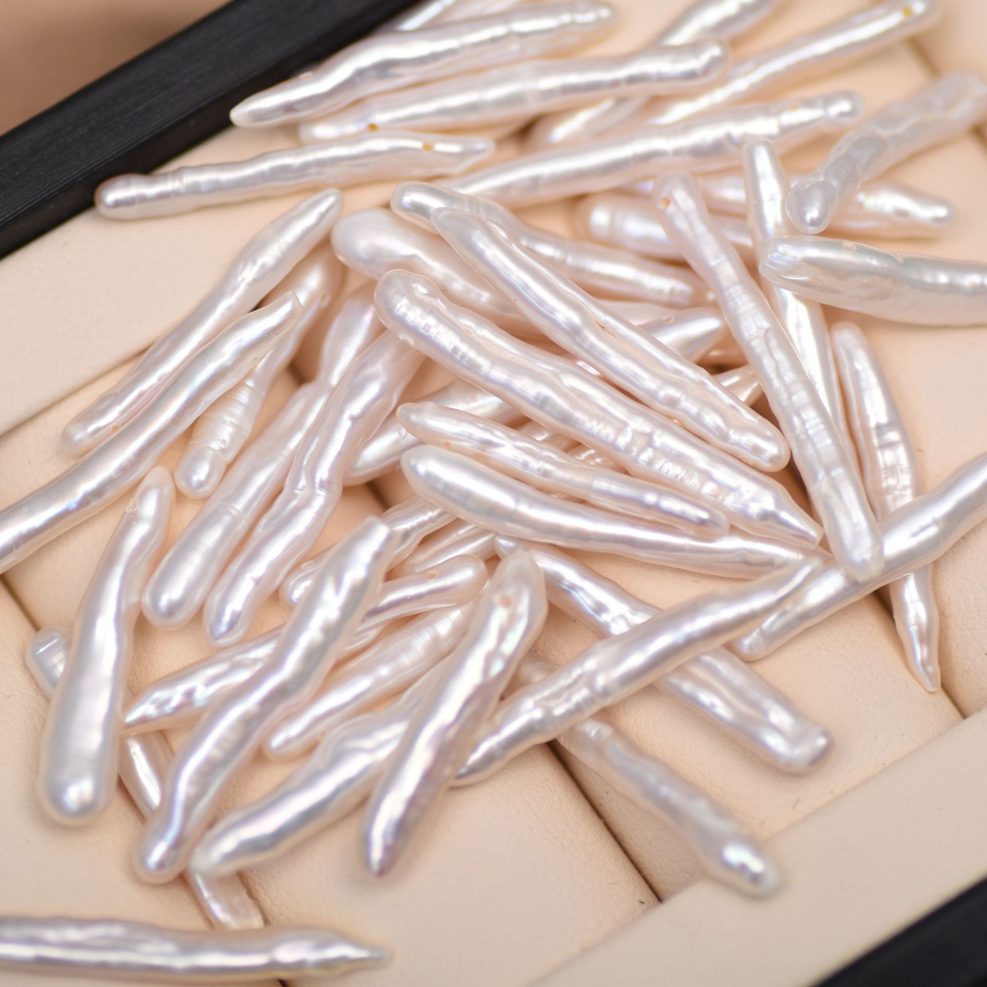 诸暨天然淡水珍珠 巴洛克牙签散珠颗粒珠边孔吊坠diy饰品配件批发