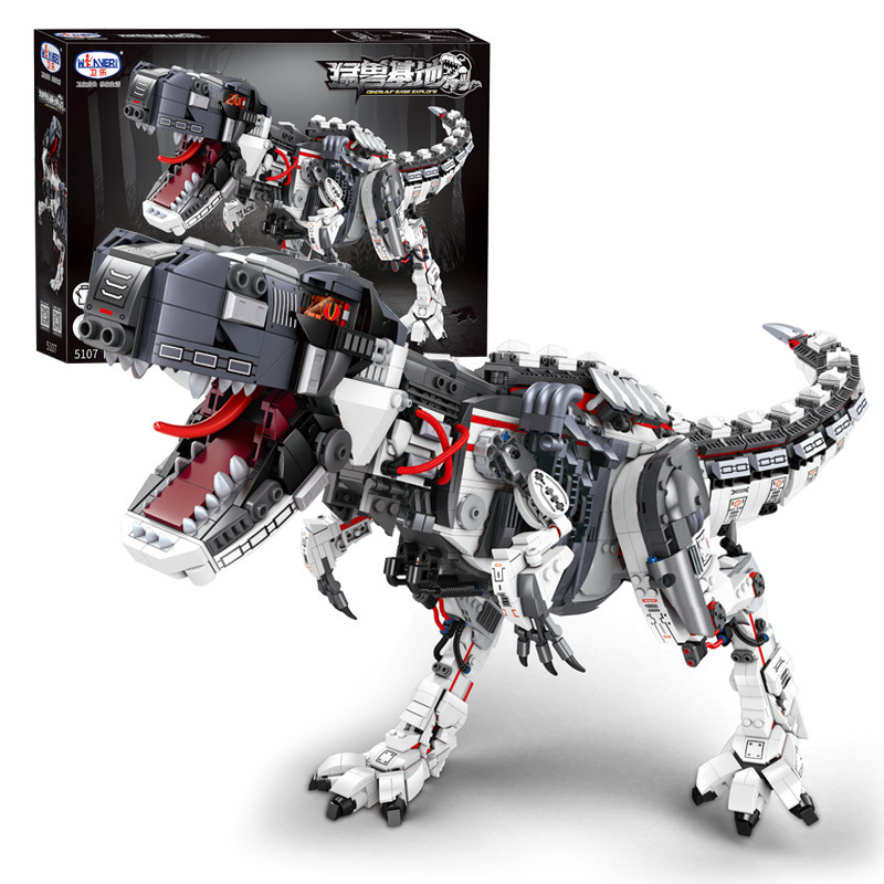 卫乐5107机械霸王龙成人高难度拼装积木大型恐龙模型大礼盒跨境