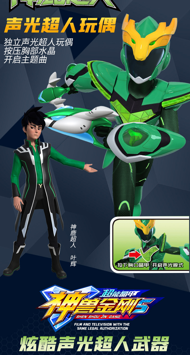 正版神兽金刚5超能晶甲6合体全套变形神兽金刚儿童玩具机器人男孩