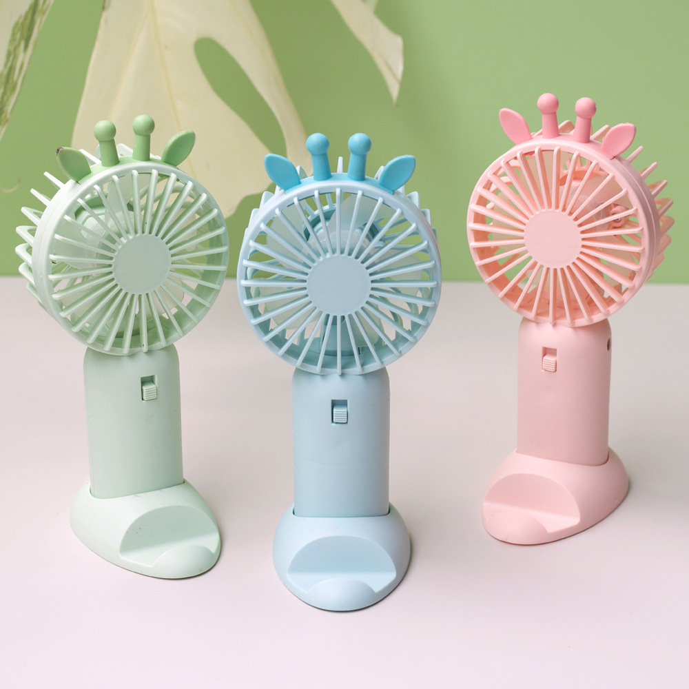 2023 New Simple Small Handheld Fan with Base Bracket Charging Student Summer Portable Electric Fan Gift
