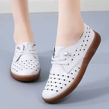 韩版平底小白鞋女2024夏季新款时尚学生圆头板鞋百搭镂空休闲单鞋