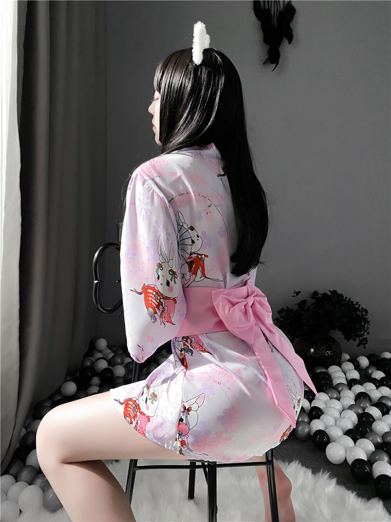 新款情趣内衣性感日系和服恋恋兔和服浴袍睡裙套装制服诱惑9580