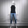 Star Niju Same item Black and white stitching strapless Long sleeve knitting jacket temperament Show thin Jeans Star Niju Same item Black and white stitching strapless Long sleeve knitting jacket temperament Show thin Jeans