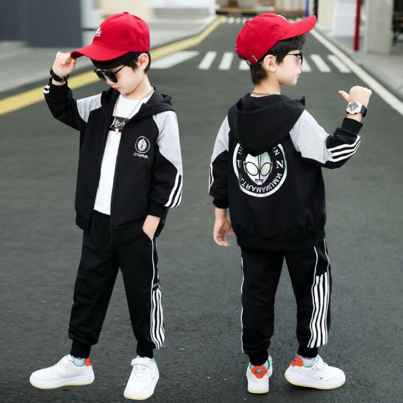 童装男童春款套装春秋装两件套2022新款中大儿童男孩衣服帅气潮