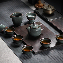 W1TR青瓷功夫茶具套装泡茶三才盖碗茶杯茶壶整套龙泉冰裂陶瓷复古