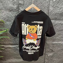 欧洲直邮代购蒙口字母刺绣丝光棉新款休闲圆领短袖t恤半袖男装