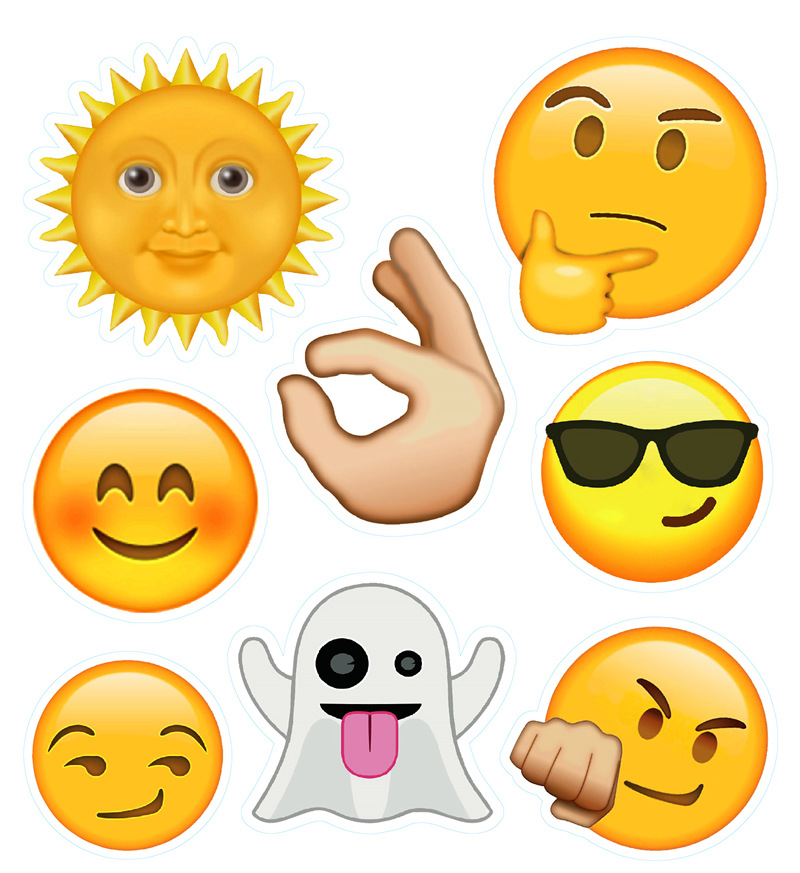 50-100张emoji笑脸表情贴纸手账笔记本汽车文具贴画拉杆箱贴