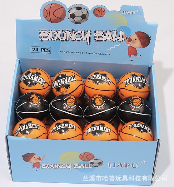 Yellow and Black Basketball 6cm High Elastic Pu Children's Toys Hot Sale Factory Direct Sales Environmentally Friendly Materials