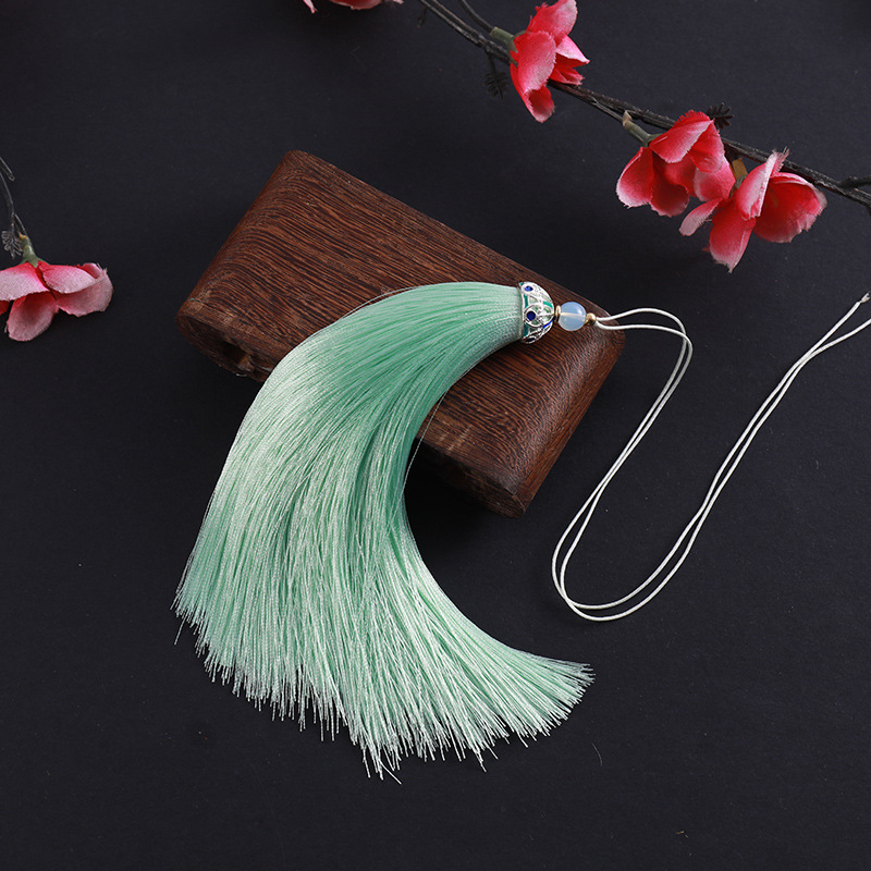 15cm流苏景泰蓝吊穗 中国结穗子文玩挂件配饰 苏绣细线人造丝流苏