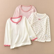 分销代发秋衣女孩童打底上衣日系T恤棉樱桃款工厂直销新款四季薄